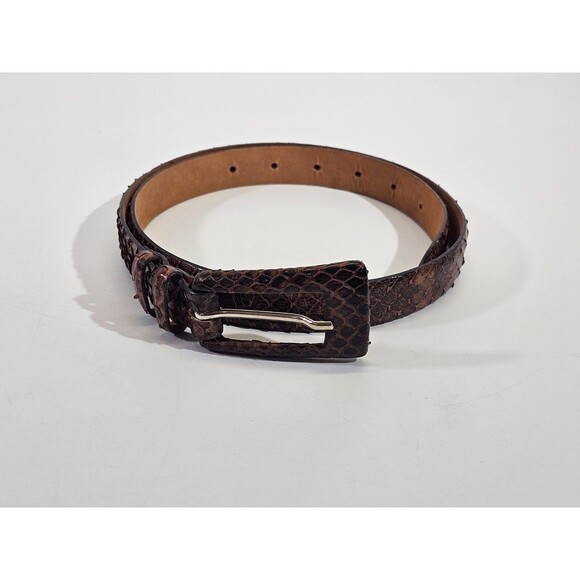 LM Women's 30 Claudio Orciani Genuine Snake Leather Italy Belt Brown 7/8"W x38"L - Picture 3 of 7